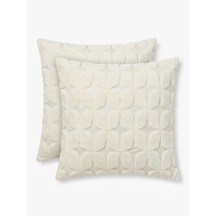 Fugo 2'li Welsoft Kırlent Kılıfı 45x45 Cm Dekoratif Fermuarlı Yumuşak Peluş Kırlent Kılıfı Koltuk Ve Kanepe İçin Bej