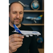 Die Cast Metal Gövde Airbus A380 Model Uçak 1:64 Ölçek 12 Cm Koleksiyonluk Detaylı Tasarım Premium