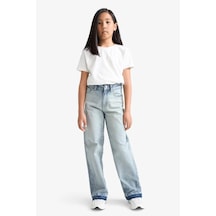 Defacto Kız Çocuk 90s Wide Leg Geniş Paça Jean Pantolon F7540a825aunm39 Mavi