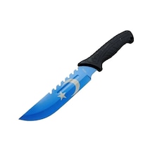 Ayyıldız Mf033bl Mavi Av Bıçağı 31cm - Testere Detaylı Bıçak, Kılıflı, Plastik Sap Gri