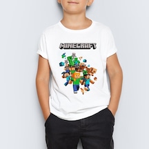 Minecraft Baskılı Unisex Çocuk Tişört T-Shirt Mr-01