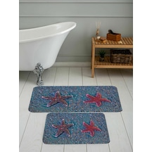 Rovigo Home Baskılı Kaymaz Taban 2 Li Banyo Paspas Takım Rvg5101-100X60-60X50 Çok Renkli