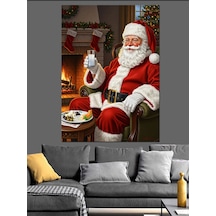 Ahşap Tablo Noel Baba Rakı Keyfi Ünlü Tabloları