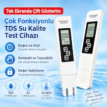 Optivya A1 Dijital Tds Ec Sıcaklık Ölçer Su Kalite Test Cihazı 1 Adet