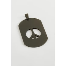 Depomıx Barış İşareti Çelik Kolye Ucu 3x5 CM-siyah Çok renkli