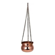 Turna Bakır Kabak Saksı 1 No 10 Cm El Dövme Kırmızı Turna2569-1