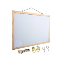 Duvara Monte Beyaz Yazı Tahtası 60x90 Cm 1 Adet Laminant Yazı Tahtası Ahşap Çerçeveli Askılı Ok Diğer