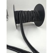 1.5 Cm Çizgili Balıksırtı Şerit-5 Metre-siyah