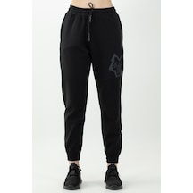 Maraton Sportswear Comfort Kadın Dönüşlü Paça Basic Siyah-siyah Pantolon 22028-siyah-siyah Siyah - Siyah