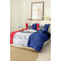 Marka Nevresim Takımı Çift Kişilik Pamuklu Saten Kumaş 6 Parça 3d Dijital Baskı Duvet Cover Set Model No:4 Renkli