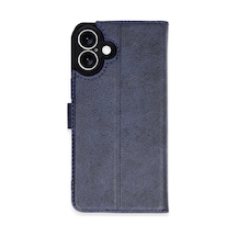 Gld-spt- Newface Apple Uyumlu iPhone 16 Plus Kılıf Trend S Plus Kapaklı Kılıf - Lacivert