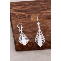 Telkari Tasarım Sallantılı Gümüş Küpe 4626