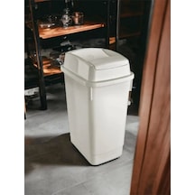 Sarfmall Içeri Açılan Kapaklı Çift Kapak Çöp Kovası 5 Lt Beyaz