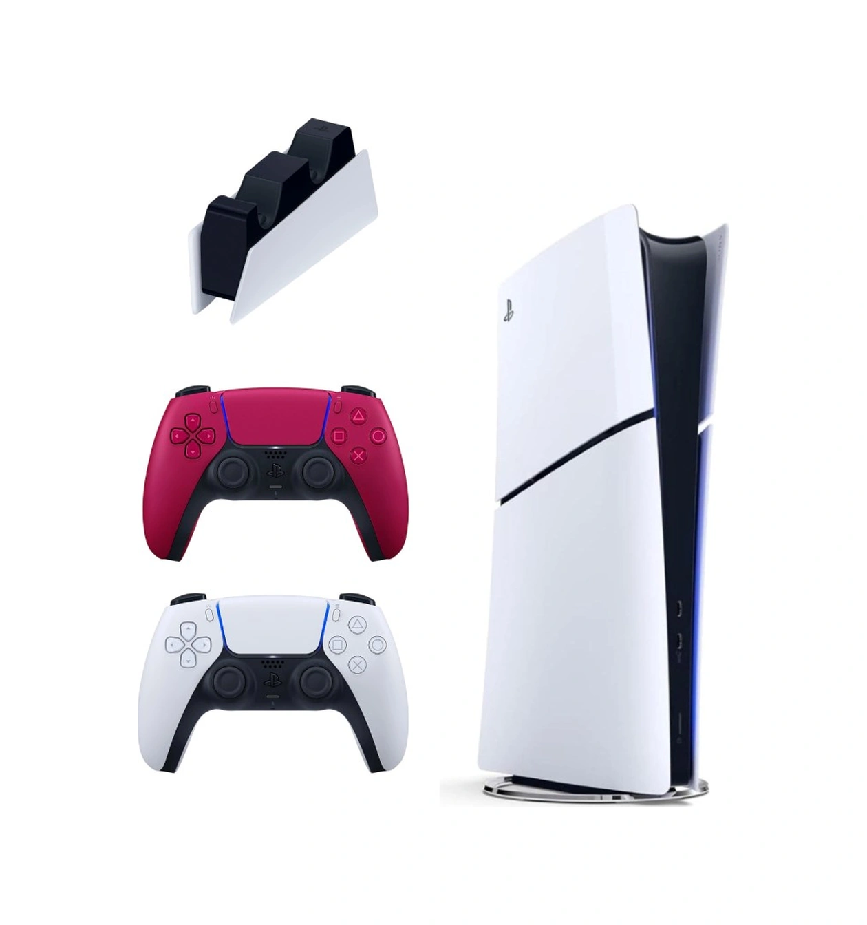 Playstation 5 Slim Digital 825 GB + Şarj İstasyonu + 2. Kırmızı Dualsense (İthalatçı Garantili)