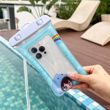 Ikkb Yeni Yüzme Dalış Dokunmatik Ekran Aydınlık Su Geçirmez Karikatür Hava Yastığı Cep Telefonu Çantası Erkekler İçin