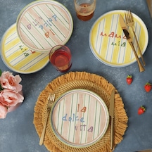 Keramika Mama Mia & La Dolce Vita Pasta Tabağı 22 Cm 4 Adet Çok Renkli