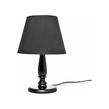 Dede Ahşap Abajur Siyah