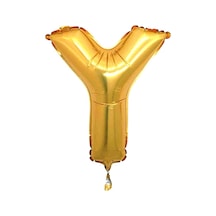 Harf Folyo Balon Y Harfi Büyük Boy Balon Altın Sarısı/Dore 100Cm