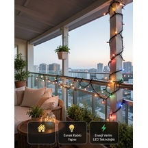 5 Metre Şeffaf Kablo 50 Ampul Led Peri Işık Xuczzz5mledışıkrenkli-1-1-1 Çok Renkli