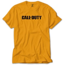 Call Of Duty Black Text Sarı Tişört