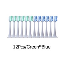 6green6blue-xıaomı Mıjıa T300 T500 T700 Yedek Fırça Kafaları Sonic Elektrikli Diş Yumuşak Kıl Kapaklar Vakum Paketi Noz