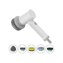 Tcherchi Kablosuz Elektrikli Temizleme Fırçası Mutfak Bulaşık Yıkama Fırçası Beyaz