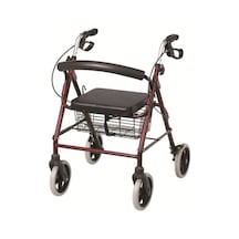 Kraustmann Ekonomik Rolatör Tekerlekli Rollator Yürüteç Hasta Yaşlı Yürüteci Oturaklı Frenli 4 Teker