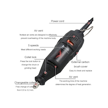 Sones Vıcover Küçük Ayarlanabilir Hızlı Elektrikli Taşlama Seti Yeşim Oyma Kalemi Parlatma Aracı Ab Fişi, Model: 78 Adet Parça + Yumuşak Şaft