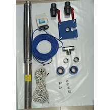 Impo Sk 415/08 3Hp Krom Başlıklı  30 Mt Yassı Kablolu Ve Panolu 60 Mt Halatlı Çift Vanalı Akıtma Başlıklı Monofaze Takım Dalgıç Pompa