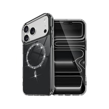Apple iPhone Uyumlu  17 Pro Uyumlu Live Diamond Magsafe Kapak - Siyah