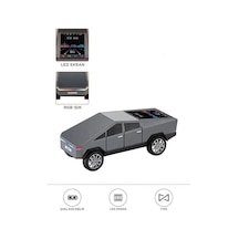Just Cheap Store D68 Cyber Model Araba Tasarımlı Bluetooth Hoparlör 15w Güçlü Ses Rgb Led /tws/usb Gri