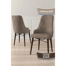 Canisa Neta Serisi, 1.sınıf Babyface Kumaş Sandalye, Ceviz Gürgen Ayak, 2 Adet Cappucino Sandalye Sandalye Cappucınou Ayakları Beyazz