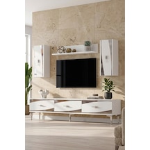 Tvr1813bs Elips Tv Ünitesi Takımı Beyaz-sılver 180cm Beyaz - Gümüş