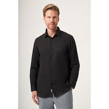 İmza Siyah Sert Yaka Oxford Comfort Fit Pamuklu Gömlek 1004265285