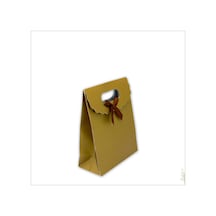 El Geçmeli Karton Çanta 16 X 12 X 6 Cm, Mat Altın - 1 Adet