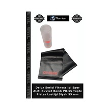 Delux Serisi Fitness İpi Spor Aleti Kuvvet Bandı Pb-55 Tüpte Plates Lastiği Siyah 55 Mm