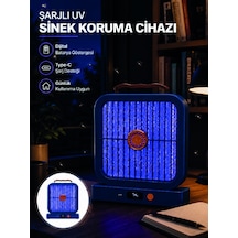 Uv Işıklı Şarj Edilebilir Sinek Yok Edici Elektrikli Lamba Mavi - Lisinya
