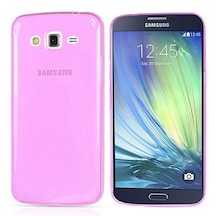 Samsung Galaxy A5 (A500) Kılıf Soft Silikon Şeffaf-Pembe Arka Kap
