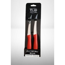 Tujo Knives 2'li Paslanmaz Çelik Tırtıklı Meyve Sebze Bıçağı Stainless Steel