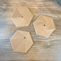 Bezos 3d Baskı Super Fidget Coaster Seti - Altıgen Desenli Bardak Altlığı Ve Tutucu-bej Ventra