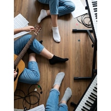 Heren Socks Heren Desensiz 4'lü Dikişsiz Pamuk Kadın Patik Siyah-siyah-gri-beyaz