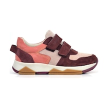 Ortopedikal 3880 Rakerplus Hakiki Deri Bordo Pudra Çocuk Sneakers Spor Ayakkabı Cırtlı Bordo Pudra
