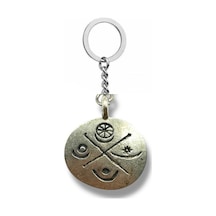 Atiye Göbeklitepe Sembol Figürlü Anahtarlık Gümüş Renk Spiritüel Metal Unisex Aksesuar