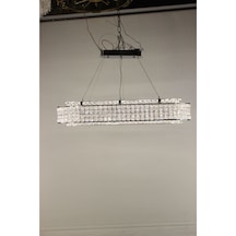Kristal Taşlı Masaüstü Led Avize 3 Renk Işıklı Modern Aydınlatma Gümüş