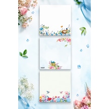 Çiçek Bloknot - 9 9 Cm Ebat- 50 Yaprak - Notepad - Memopad - Çizgisiz Not Kağıdı- To Do List - 3615