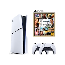 Sony Playstation 5 Slim 1 TB Standart Edition Konsol + 2 Kol + PS5 Gta 5 (İthalatçı Garantili)