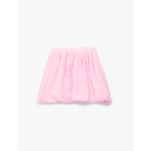 Koton Beli Lastikli Pamuk Ve Keten Karışımlı Balon Etek Pembe 6skg70193aw Gül