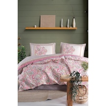 Clasy Ranforce %100 Pamuk Çift Kişilik Dört Mevsim Set Luga V1 Pembe