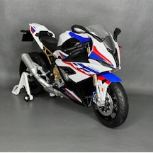 Işıklı Bmw S1000 Rr 1:9 25cm Ölçek Diecast Motosiklet Model Oyuncak Metal Biblo & Maket