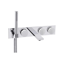 VitrA Memoria Ankastre Banyo Bataryası El Duşlu Beyaz - Krom A4285357 Beyaz - Krom